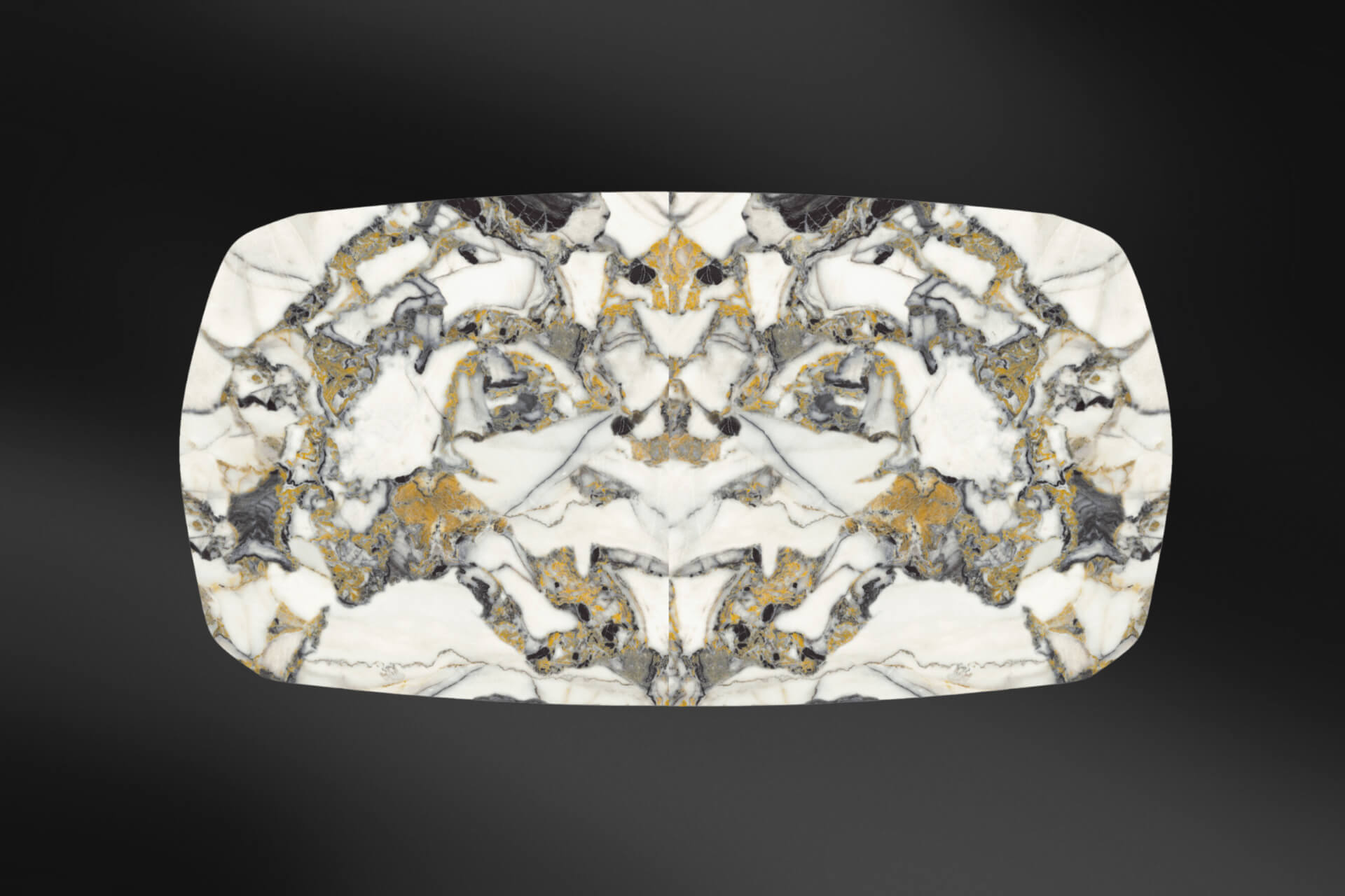 Blat do stołu: Gold Beauty Połysk 280 x 110 cm / Owal- beczka