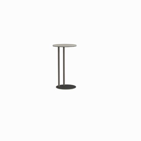 nowoczesny stolik kawowy metalowy okrągły blat minimalistyczny