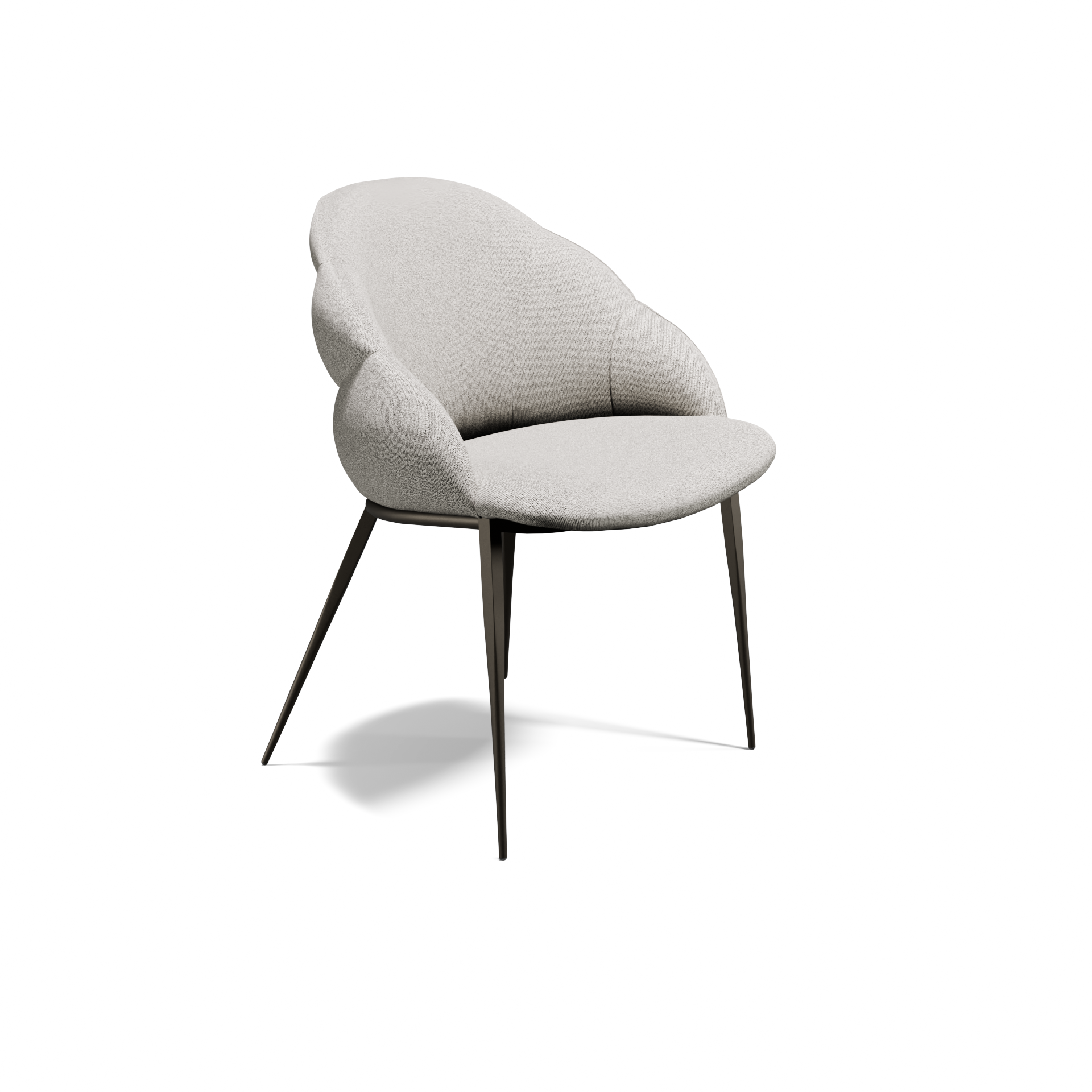 nowoczesne szare krzesło tapicerowane metalowe nogi