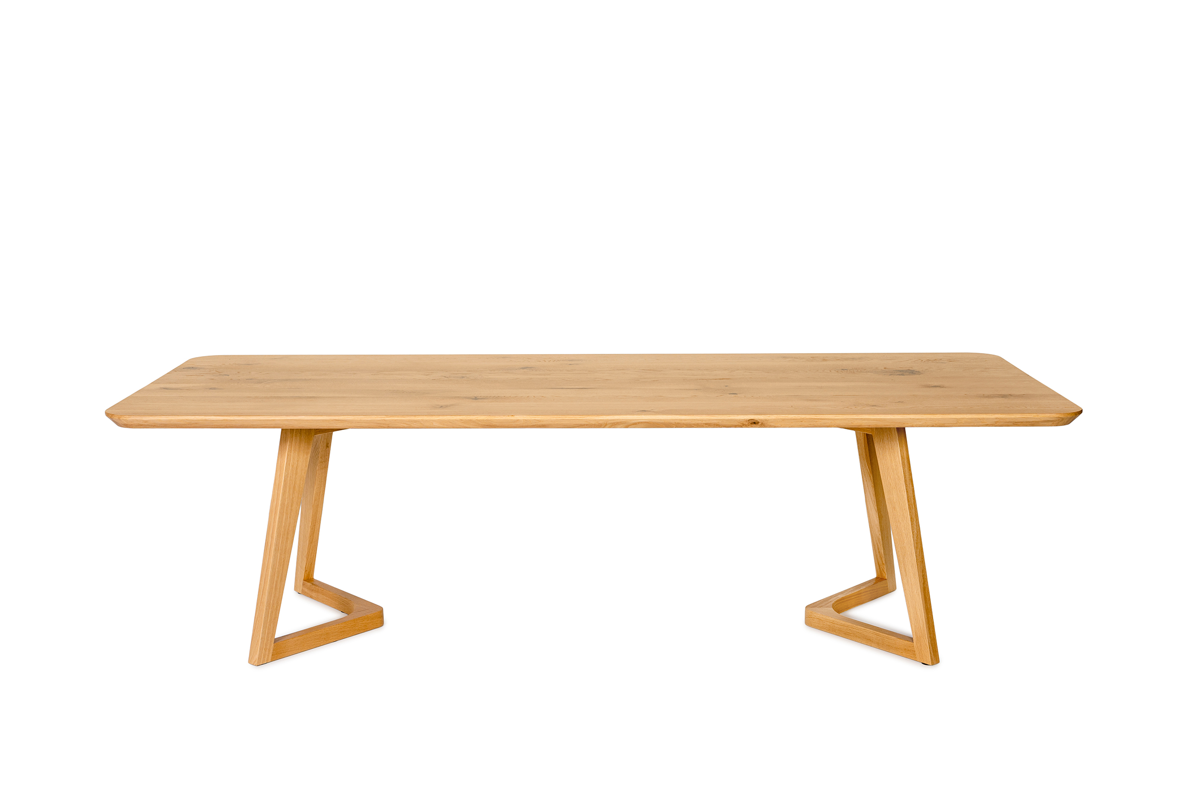 Toledo &ndash; Duży st&oacute;ł nierozkładany 100% lite drewno dębowe, ergonomiczne drewniane płozy