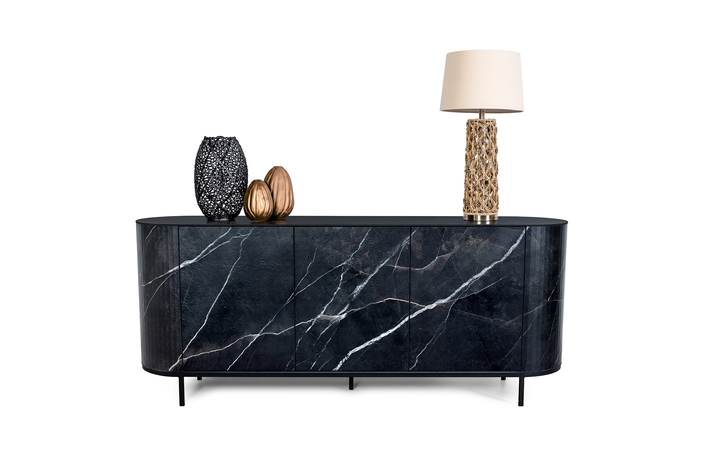 Piękna Komoda z Spieku Kwarcowego Laminam &ndash; Calacatta Black