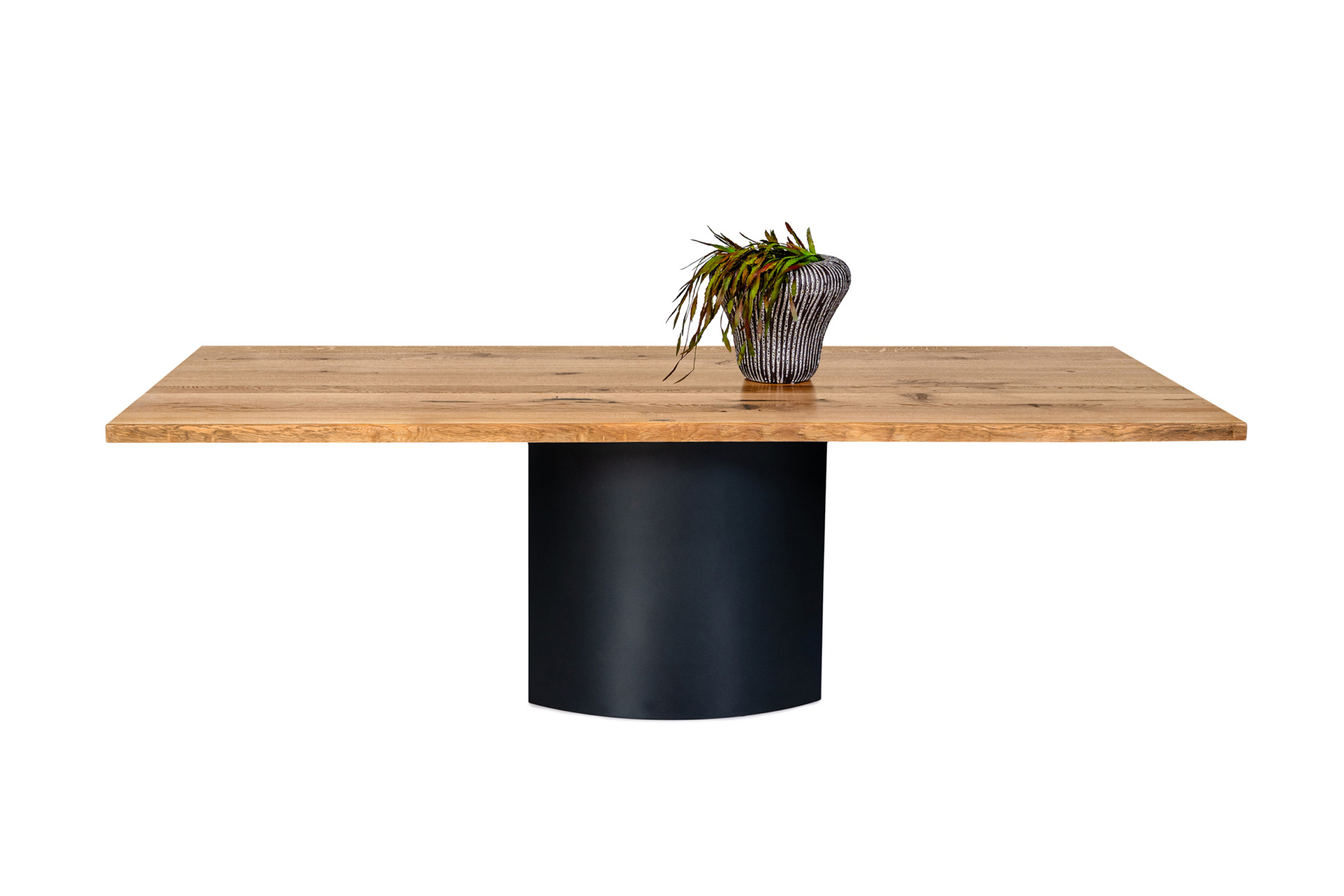 St&oacute;ł A33 &ndash; elegancki metal i naturalne drewno, krawędź oflis&nbsp;