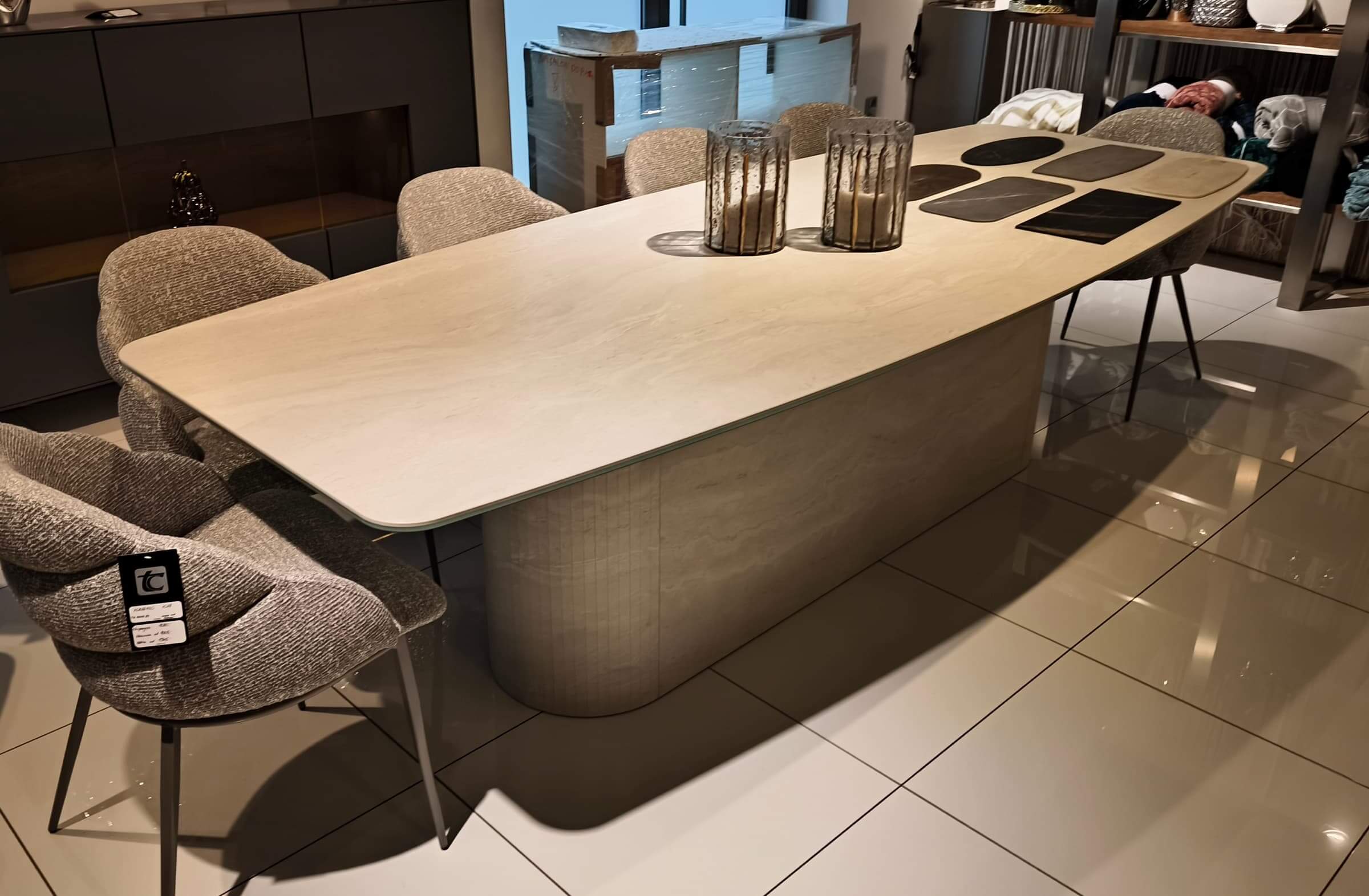 ST&Oacute;Ł ZE SPIEKU TRAVERTINE PEARL 280/110 cm beczka 15.685 zł