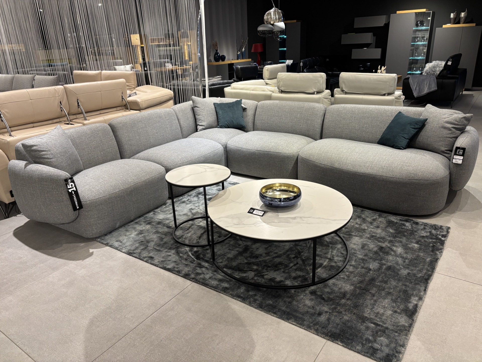CD. 8122 &ndash; NAROŻNIK MODUŁOWY Z SZAREJ TKANINY &ndash; 15% 7990 ZŁ