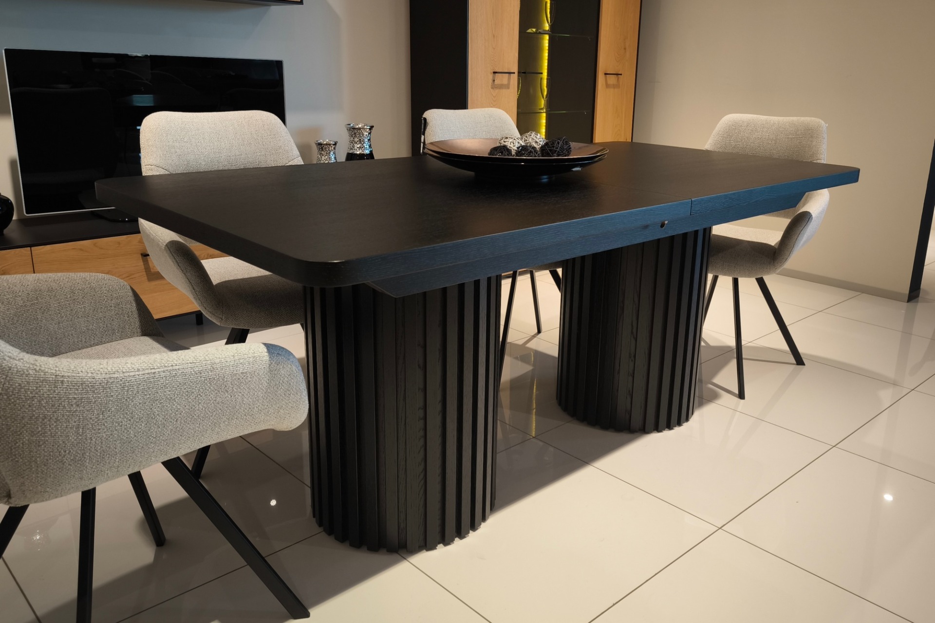 ST&Oacute;Ł L6 180/90 + 2 x 40 cm dab w kolorze czarnym -20% 6.280 zł
