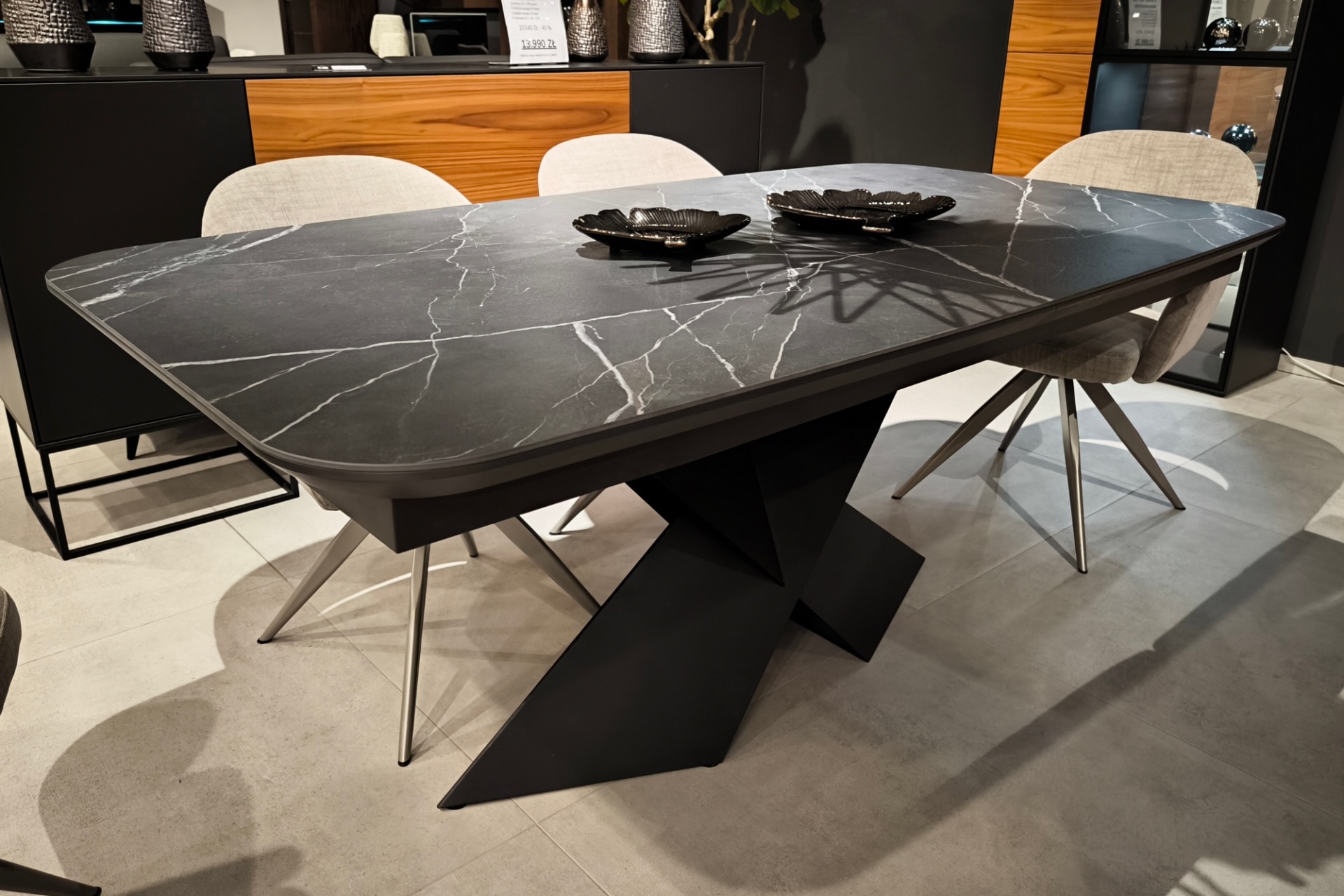 ST&Oacute;Ł A28  180/100 + 2 x 40 cm Calacatta Black groszek 8.280